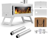Fastfold Hot Tent Stove With Reinforced Body, Travel Wood Stove, 94.5&quot; C... - $168.95
