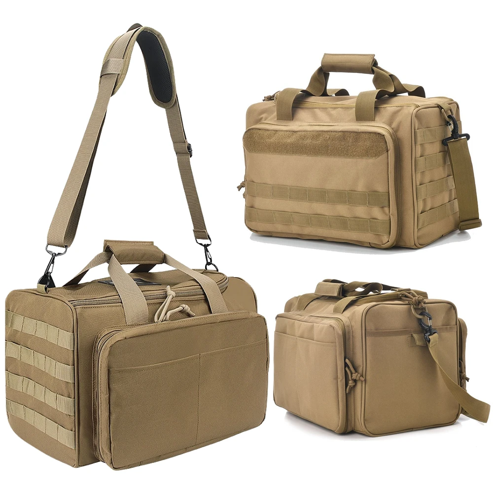 Tactical Range Bag Molle System 600D Waterproof Gun Shooting Pistol Case Pack - £51.95 GBP