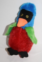A &amp; A Global Penguin Bird Red Body Blue Green Plush 7&quot; Parrot Stuffed Se... - $10.95