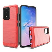 For Samsung S20 Ultra 6.9&quot; Brushed Hybrid w/ Design Edged Case RED - £4.60 GBP