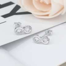 925 Sterling Silver Endless Love Infinity Earrings - £7.81 GBP+