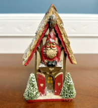 Pam Schifferl Folk Art Santa Cabin Birdhouse Christmas Midwest Cannon Falls - $24.99