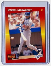 1992 Donruss Daryl Strawberry Los Angeles Dodgers Triple Play Baseball Card #187 - £7.10 GBP