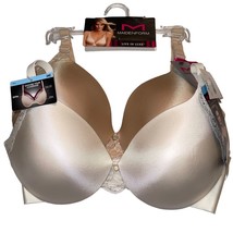 Maidenform Underwire Bra Lift Cushioned Cups Lace Padded Smooth Satin Lu... - £24.75 GBP