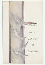 Vintage Postcard Easter Doves To Wish You Joy and Peace Unused - £5.41 GBP