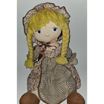 VTG House of Lloyd 24&quot; Blond Doll Plush Yarn Hair Blue Eyes Brown Dress ... - £38.88 GBP