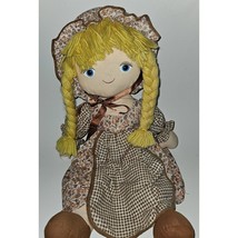 VTG House of Lloyd 24&quot; Blond Doll Plush Yarn Hair Blue Eyes Brown Dress READ - £36.96 GBP