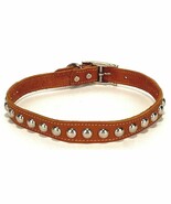 Leather Dog Collar 24&quot; Studded - Brown - $316.07 MXN