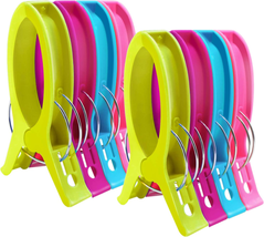 Higift 8 Pack Beach Towel Clips for Beach Chairs，Jumbo Size Towel Clips for Crui - £15.72 GBP