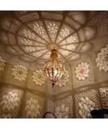 Moroccan Brass Hanging Light- Marrakesh Chandelier Living Room Lighting - $217.00