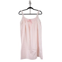 Eve Stillman VTG Nightgown M L Babydoll Straps Ribbon Polka Dot Pink White Lace - £18.88 GBP