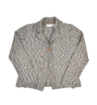 Preswick &amp; Moore Cardigan Sweater Womens L One Button Multicolor Knit Ju... - £15.16 GBP