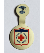AMERICAN JUNIOR RED CROSS TIN FOLD OVER BUTTON MEDICAL VINTAGE RETRO WEAR - €19,86 EUR