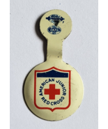 AMERICAN JUNIOR RED CROSS TIN FOLD OVER BUTTON MEDICAL VINTAGE RETRO WEAR - £18.16 GBP