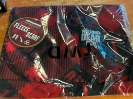 TWD The Walking Dead AMC Supply Drop Fleece Scarf Red Black New Daryl Wings - $18.50
