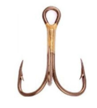 Eagle Claw 2X Treble Regular Shank Curved Point Hook, Bronze, Size 10, 5 Pack - £3.45 GBP