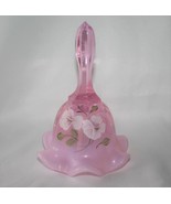 Fenton Glass Signed 7568 X9 Splendor on Pink Chiffon Opal 6.5&quot; Bell #2572 - £45.61 GBP