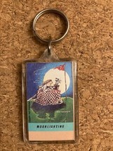 Vintage Gary Patterson Art Golf Moonlighting Lucite Keychain - $6.71