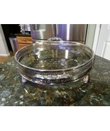 Vintage Round w/ Silver Plate Metal Carrier Holder Casserole Dish Stand ... - $664.28 MXN
