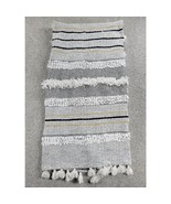 Artisan de Luxe Home Tufted Throw Blanket 78&quot; x 52&quot; Gray Fringe Cozy Boho - £55.73 GBP