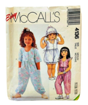 Vintage 1989 Easy McCalls Sewing Pattern Jumpsuit Romper 4136 Girls Size M UNCUT - £4.66 GBP