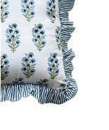 Block Print Pillow Cover - Cotton Throw Frill Pillow Covers for Boho Dec... - $48.01