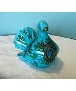 Vtg Mid Century Hand Painted Ceramic Blue Paisley Floral Bird Dove ITALY  - $1,034.92 MXN