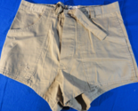 VINATGE MILITARY USGI USN NAVY TAN KHAKI BUTTON FLY SWIMMING TRUNKS SHOR... - £15.10 GBP