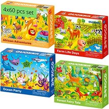 QUOKKA Puzzles for Toddlers 3-4 - MEGASET 4x32 Pcs Jigsaw Toddler Puzzle... - £17.04 GBP+