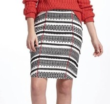 Anthropologie Tabitha Black/White/Red Lace Detail Pencil Skirt Size 12 - £15.79 GBP
