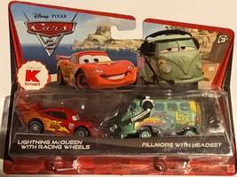 Disney Pixar Cars 2-pack Lightning McQueen With Racing Wheels &amp; Fillmore With He - $22.99