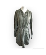 Lucky Brand Women&#39;s Army Green Shirt Dress Pockets Button Front Tie Wais... - $25.60 CAD