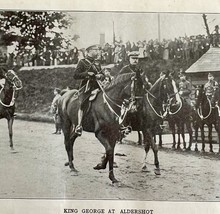 1914 King George On Horse Aldershot Equestrian WW1 Print Antique Militar... - $39.99
