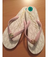 Michael Kors Flip Flops Jet Set PVC Logo Women&#39;s Designer Sandals NEW Re... - £48.07 GBP