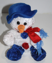 Flomo Friends Forever Snowman 7&quot; Plush Soft Toy Stuffed Animal Blue Hat Scarf - £7.70 GBP