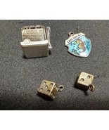 4 Sterling Silver New Jersey Themed Charms for Bracelet VINTAGE - $27.16 CAD