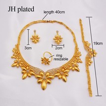 24k gold dubai jewelry sets for women African bridal wedding gifts party Necklac - £21.26 GBP