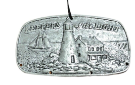 Keepers of the Light Metal Plaque Lighthouse Sailboat Nautical Design Ornament - $56.00