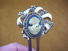 (chs22-2) Girl daughter young lady flowers blue CAMEO hairpin stick acce... - €18,48 EUR