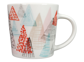 Starbucks 2018 Mug 14 Oz Modern Christmas Tree Red Black Green Trees - £11.04 GBP