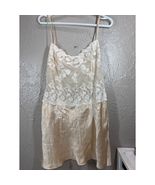 Victoria&#39;s Secret Womens Satin Cami Nightie Cream Floral Lace Mesh Size ... - $29.95