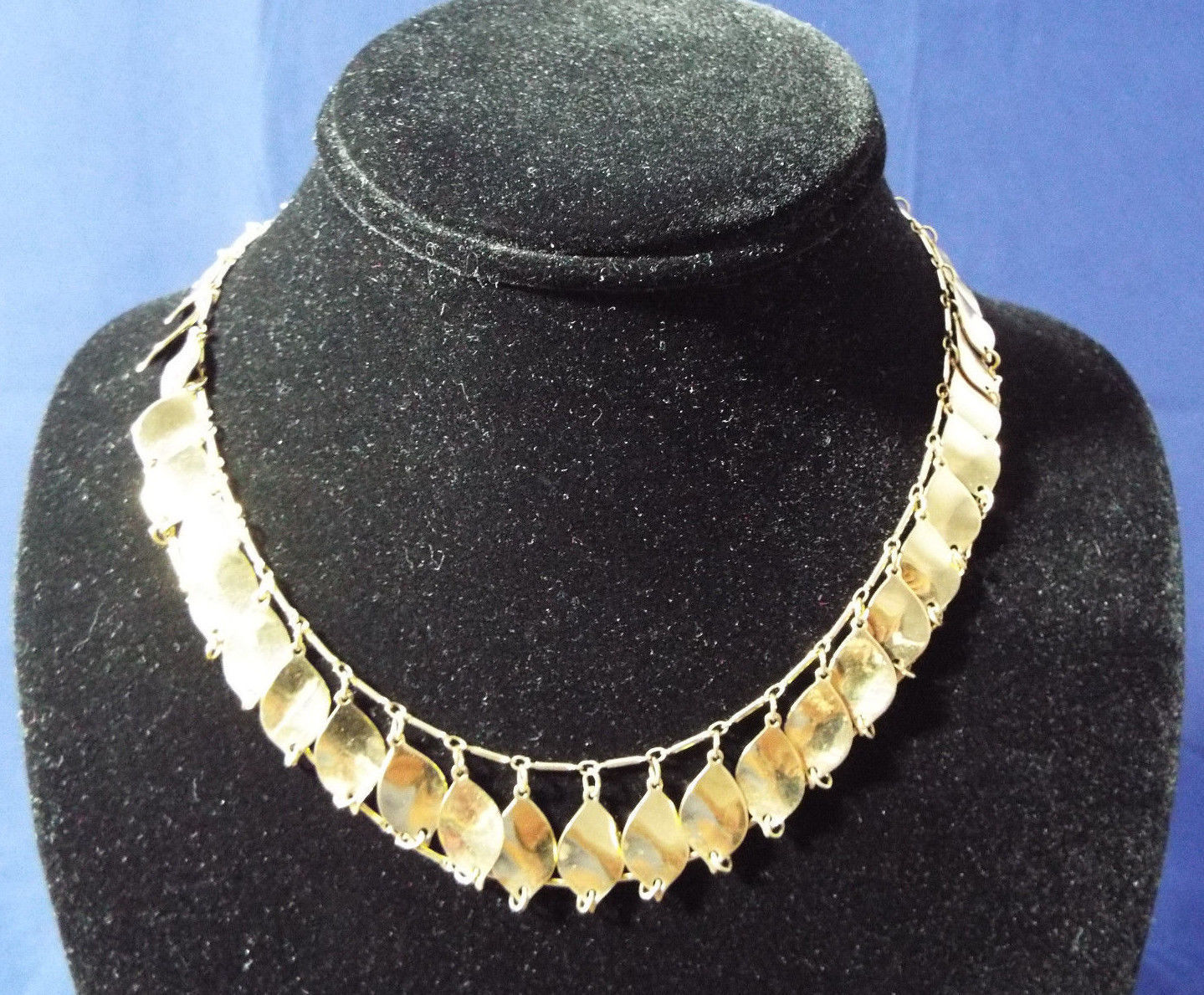 Vintage Signed Mid Century Adjustable Vendome Gold Tone Choker Style Necklace Item image 9