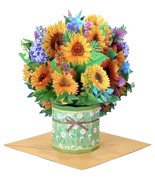 Mothers Day Paper Flower Bouquet Pop Up Cards, Sunflower 3D Popup Birthd... - $285.40 MXN