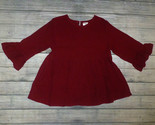 NEW Boutique Girls Red Bell Sleeve Shirt 7-8 - £7.24 GBP