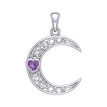 Jewelry Trends Crescent Moon Celtic Knot Amethyst Heart Sterling Silver ... - £73.60 GBP+