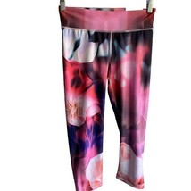 Live Love Dream Pink Womens Flowered Leggings Sz M No Sweat Water Wickin... - $16.74