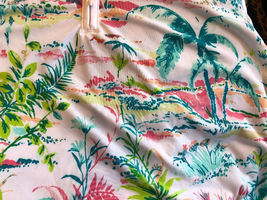 NWT SIGRID OLSEN Teal Pink Lime Tropical Sleeveless Mock Golf Shirt size XL image 2