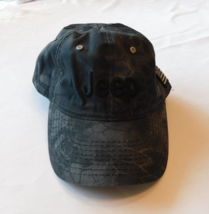 Kryptek Q3 Jeep Black Camo Embroidered Adult Strap Back Hat Cap US Flag GUC - $29.69