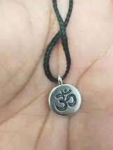 Small stunning stainless steel hindu evil eye protection om good luck pe... - $7.90