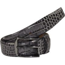Men Genuine Leather Belt PIERO ROSSI Turkey Soft Crocodile print 1014 Gray image 3